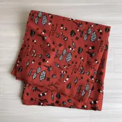 芹沢銈介 型染 布 ファブリック 染物 民藝 インテリア 赤系