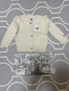 アイボリー ケーブルニットカーディガン 85cm