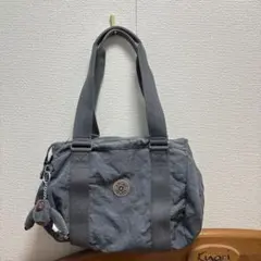 kipling キプリング グレー ハンドバッグ モンキー付き ショルダー可能