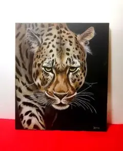 絵画 アクリル絵 アクリル絵の具 画材 額縁 キャンバス 動物 ジャガー