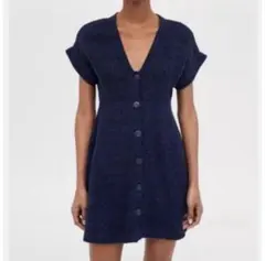 ツイード ひざ丈ワンピース