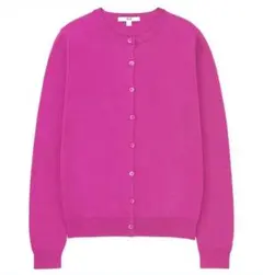 ユニクロ UVカットクルーネックカーディガン XL パープル