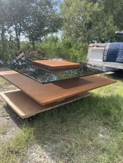 GR68 高野木工 ウォールナット ガラス センター テーブル ロー リビ/T4