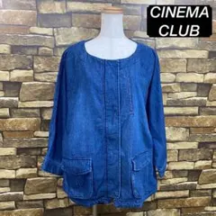 b0377 CINEMA CLUB (L) デニム ノーカラージャケットのサムネイル