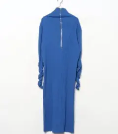 JEANASIS☆ハイツイストコットンハーフZIPニットロングワンピース