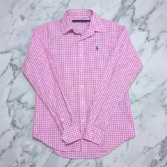 ラルフローレンスポーツ ギンガムチェック 長袖シャツ ピンク×ホワイト 4
