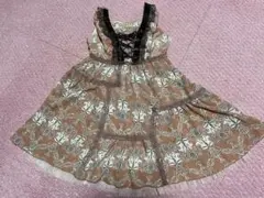 ★ axesfemme kidsベロア調のおリボンが可愛いジャンバースカート★