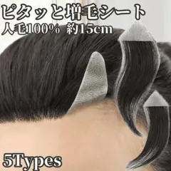 部分ウィッグ 貼るウィッグ 人毛100% 生え際 三角形 総手植え 貼る増毛 aのサムネイル