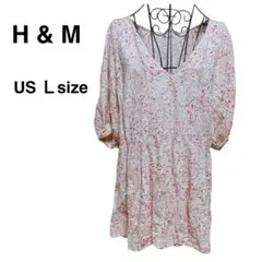 H&M 花柄ミニワンピース US Lサイズ　チュニック　マタニティ