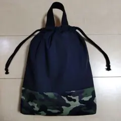 迷彩柄A お着替え袋 シューズ入れ 巾着袋
