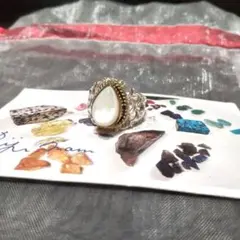 Bijumam ビジュマム パープルラブラドライト リングセット シルバー＆真鍮 Bijumam ビジュマム パープルラブラドライト リングセット シルバー