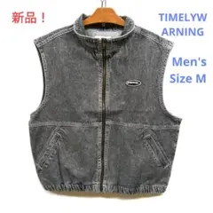 ★新品タグ付き！TIMELYWARNING　メンズ　デニムベスト　Mサイズ