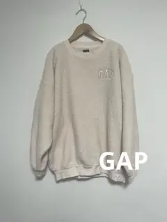 GAP オーバーサイズボアロゴスウェット・トレーナー 白 冬服 ギャップ