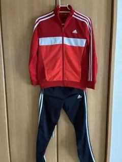 adidas ジャージ 赤/黒 3本ライン