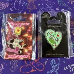ラプンツェル　パスカル　バレンタインデー　ピンバッジ　ピントレ　海外ディズニー