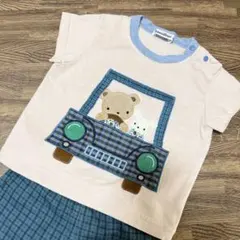 【美品】familiarチェック&リバティ柄ファミちゃんTシャツ80