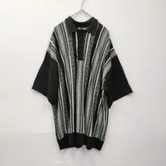 MONO-MART レトロジャガードストライプ ニットポロシャツのサムネイル