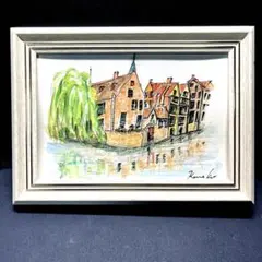 美品》 高橋文平「パリ」名古屋銀行50周年記念品 絵画 インテリア 額縁 
