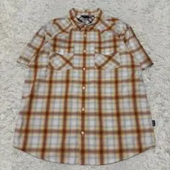 希少 XL Patagonia オンブレチェック オレンジ 半袖シャツ