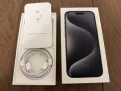 【iPhone15pro】ブラックチタニウム　128gb 画面割あり