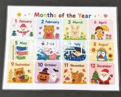 うち英語 月ポスター Months of the Year 英語教材 A4知育