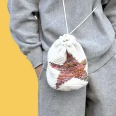 巾着バック　手編み
