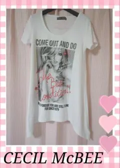 【平成ギャル】セシルマクビー♡ロゴTシャツ　y2k　グランジフェアリー　ホワイト