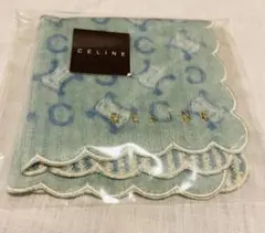 新品未使用 CELINE セリーヌ ブルー ミニタオルハンカチ マカダム