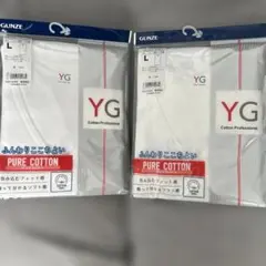 GUNZE YG Vネックスリーブレスシャツ L 2枚セット