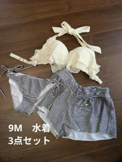 レディース ビキニ セパレート水着 フリル レース ストライプのサムネイル