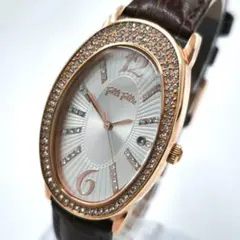 【美品 稼働】フォリフォリ 腕時計 ゴールド ビジュー 電池新品 純正ベルトのサムネイル