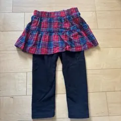 赤と青のチェック柄スカートとレギンスセット 90 スカッツ
