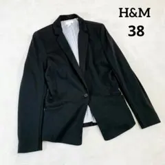 【エイチアンドエム】テーラードジャケット (M) 黒 シングルボタン
