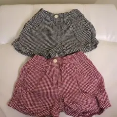 ☆GLOBAL WORK ギンガムチェック ショートパンツ 2枚セット M