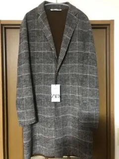 ZARA ザラ チェスターコート チェック ロングコート カーディガン