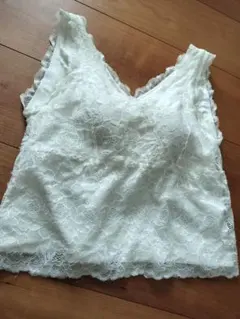 GU ブラフィール　レーシータンクトップ　 ホワイト Sサイズ