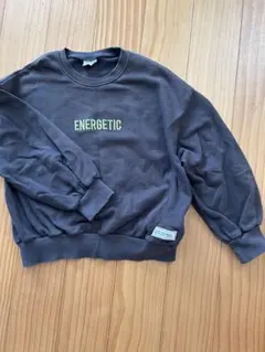 刺繍ダークグレー トレーナー130 男の子女の子