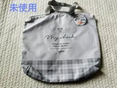 未使用☆レッスンバッグ グレー チェック柄 ハート