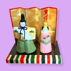 古い土人形　大きめのお雛様　郷土玩具 sensou65-1.jpg
