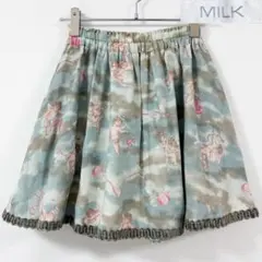 MILK　エンジェルヘブン　フレアスカート　天使柄　ウール　総柄　ミルク　日本製のサムネイル