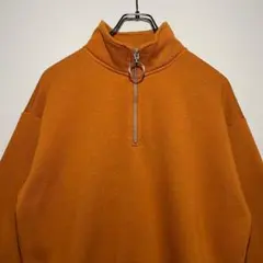 ハーフジップ　スウェット　サイズ実寸　トレーナー　シンプルデザイン　希少　古着