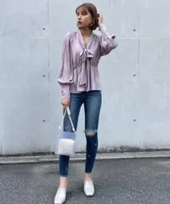 rienda♡Crash FreeShape Denim JWスキニーPT24