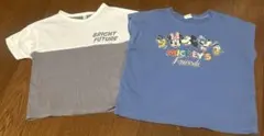 100サイズ　ロゴ半袖Tシャツ　Littc ディズニー　フレンチスリーブ　2枚のサムネイル