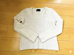 【美品】UNTITLED アンタイトル リブ切替ニット セーター アイボリー Ｍ