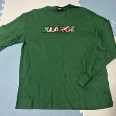 XLARGE グリーン ロゴプリント Tシャツ Lサイズ