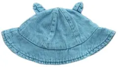 デニムブルー 耳付きハット