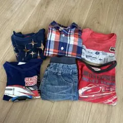 90~100 男の子 半袖 短パン 夏服6着セット まとめ売り プティマイン