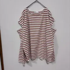 Helm ヘルム　カットスリットボーダーTシャツトップス　Lサイズ