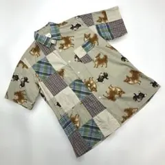 カールヘルム チワワ柄 パッチワークシャツ