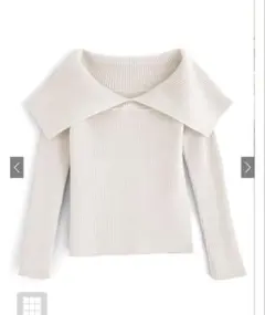 GRL ビッグカラーオフショルダーニットトップス［dr616］